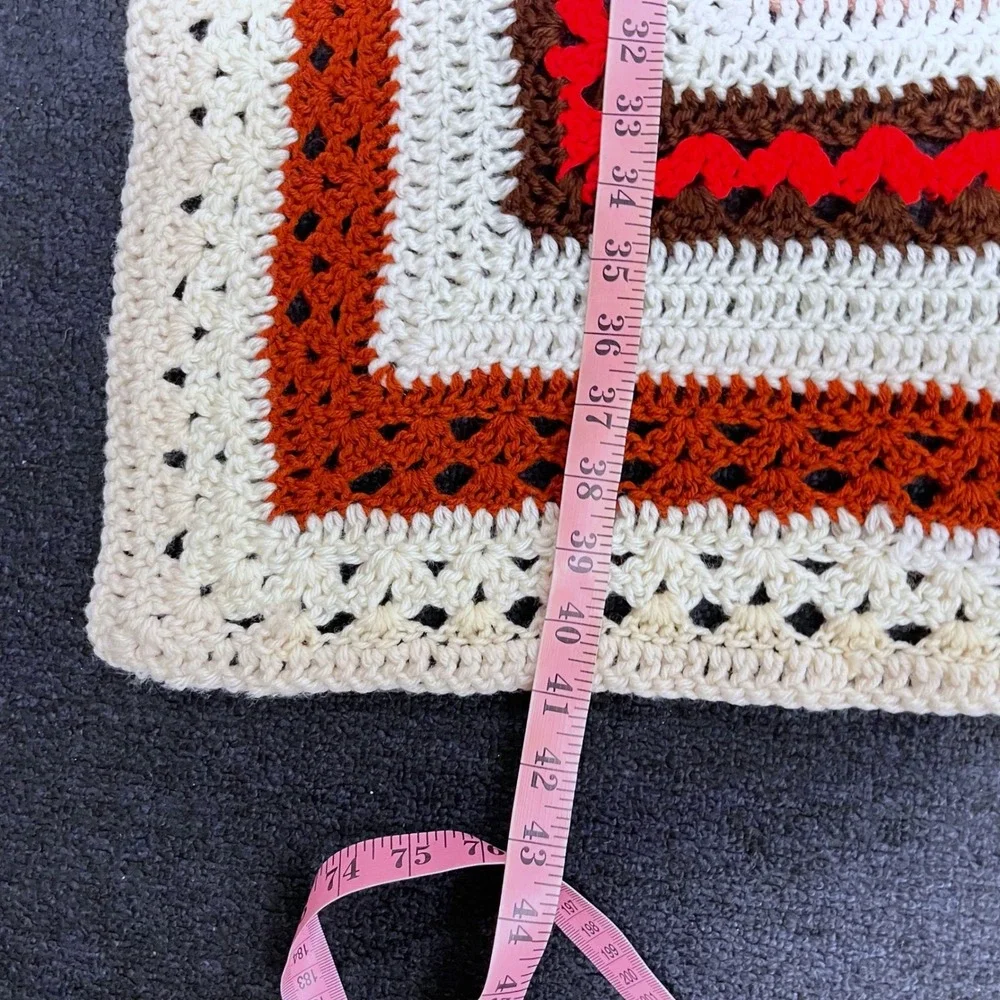Crochet Afghan‎ Blanket Throw Colorful Handmade Granny Square Style 41